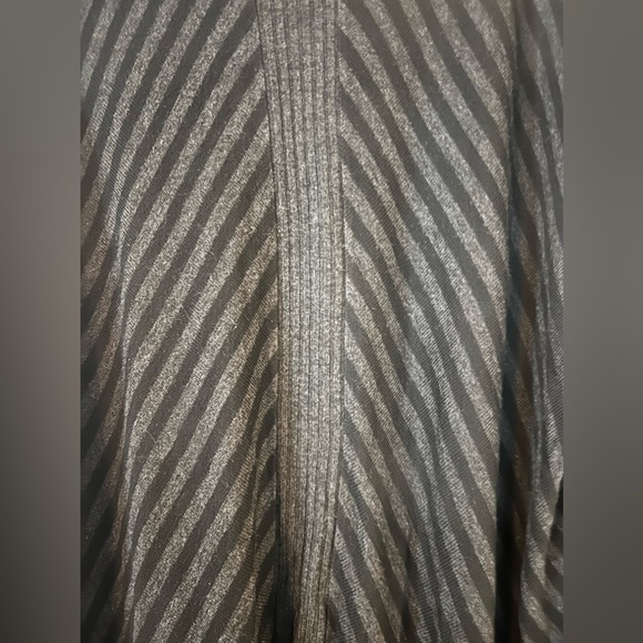 Eileen Fisher Tunic sweater Top Black Gray Long Sleeve striped with cowl neck - Picture 5 of 6